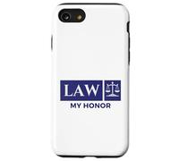 Vintage Blue White Scales of Justice Law My Honor Student Case for iPhone SE (2020) / 7/8