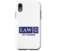Vintage Blue White Scales of Justice Law My Honor Student Case for iPhone XR