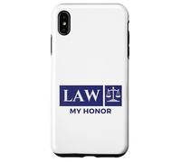Vintage Blue White Scales of Justice Law My Honor Student Case for iPhone XS Max