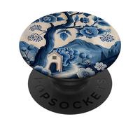 Vintage Blue Willow Chinoiserie Blue and White Trendy PopSockets Swappable PopGrip