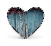 Vintage Blue Wood Button Pin Design Your Own Personalized Pin Cute Button Badge Exquisite Heart Badge Fashion Brooch Metal Decorative Lapel Pins for Hat Clothes Backpack