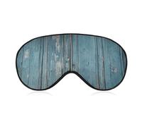 Vintage Blue Wood Eye Mask for Women & Men, Breathable & Adjustable Eye Cover, Ultra Soft Sleep Mask, Lightweight Travel Blindfold for Airplane, Nap, Night Sleeping