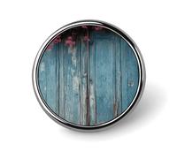 Vintage Blue Wood Round Badge for Men Women, Durable & Stylish Lapel Pins, Lightweight Metal Badges for Shirts, Jackets, Hats