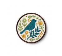 Vintage Bluebird Botanical Iron On Patch 3.5" | 1-Pack Embroidered Sew On Patches for Clothing, Jeans, Jackets, Backpacks, Hoodies - Songbird Botanical Applique - Embroidery Patch for Tote Bags
