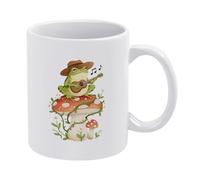 Vintage Bluegrass Frog Cup Ceramic Tea Mug Funny Drinkware 330Ml for Syrup Home Kitchen