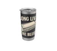 Vintage Blues Music Lover Harmonica Blues Band Stainless Steel Insulated Tumbler