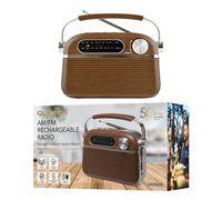 Lloytron Vintage Rechargeable Bluetooth AM/FM Radio - Wood Effect