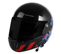 Vintage Bluetooth Motorcycle Full Face Helmet Retro Style Motorbike Helmet DOTECE Approved Lightweight Ventilation Design with Double Visor Microphone for Adult Men and Women L,M=57~58cm