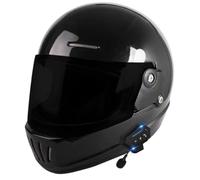 Vintage Bluetooth Motorcycle Full Face Helmet Retro Style Motorbike Helmet DOTECE Approved Lightweight Ventilation Design with Double Visor Microphone for Adult Men and Women Q,M=57~58cm