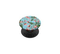 Vintage Blush Pink Roses On A Robin's Egg Blue Background PopSockets Adhesive PopGrip