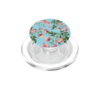 Vintage Blush Pink Roses On A Robin's Egg Blue Background PopSockets PopGrip for MagSafe