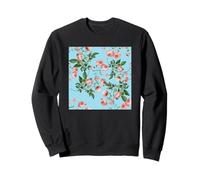Vintage Blush Pink Roses On A Robin's Egg Blue Background Sweatshirt