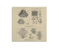 Vintage Board Game Art Poster - 1970s Chess Innovations & 3D Structure Diagrams Poster Decorative Painting Canvas Wall Posters And Art Picture Print Modern Family Bedroom Decor Posters 16x16inch(40x4