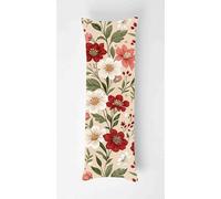 Vintage Body Pillow Case Cover 35x100cm, Long Backrest Cushion pillow Protector with Zipper, Decorative Bedding Pillowcase, Soft body pillow cover for Couch Bedroom Flower