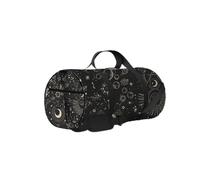 Vintage Boho Black and White Sun Moon Comet Sports Bag Tote Bag Waterproof Gym Bag with Shoulder Strap Zipper 2 Side Pockets for Men and Women, Travel and Storage Shoulder Bag.