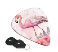 Vintage Boho Flamingo Florals Guitar Plectrums, 6 Guitar Plectrums, Double Sided Printing, For Acoustic Guitar, Bass, Ukulele, Electric Guitar (0.46 Mm 0.71 Mm 0.96 Mm)