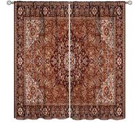 Vintage Boho Floral Curtains,Rustic Farmhouse Bohemian Style Retro Flower Print Drapes for Bedroom Living Room Kitchen Window Treatment 2 Panels Set Total Size 52" W X 84" L Inch