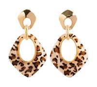 Vintage Boho Leopard Print Drop Earrings for Women, Chic Statement Jewelry, Lightweight Elegant Versatile for Work, Dates & Parties