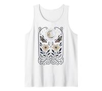 Vintage Boho Moon Moth Floral Tee Art Nouveau Botanical Tank Top