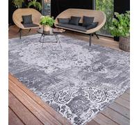 Vintage Boho Outdoor Rug Distressed Grey Beige 10x14 Waterproof Quick Dry for Patio Deck Garden Poolside High Traffic Classic Indoor/Outdoor Carpet.