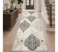 Vintage Boho Runner Rugs for Hallway 80x250, Damask Floral Hall Runner | Victorian Baroque Carpet Runners for Living Room Entryway Bedroom Bedside, Low Pile Non-Slip Washable Kitchen Runner Rugs Hy6