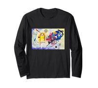 Vintage Bold Yellow Red Blue Geometric Abstract Artwork Long Sleeve T-Shirt