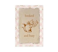 Vintage Book Art Cute Reading Poster Classroom Wall Booked And Busy Print Gift For Readers Nook Decor Room Ish Unframe-style 24x36inch(60x90cm)