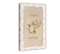 Vintage Book Art Cute Reading Poster Classroom Wall Booked And Busy Print Gift For Readers Nook Decor Room Ish Frame-style 20x30inch(50x75cm)