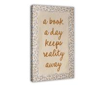 Vintage Book Art Cute Reading Poster Nook Print Lovers Wall Decor Gift For Readers Room Ish Frame-style 12x18inch(30x45cm)