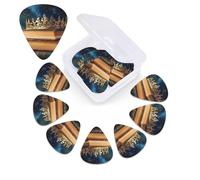 Vintage Book Guitar Picks 3 Different Thickness Personalized Guitar Plectrums With Storage Box For Bass Electric Guitar Acoustic Guitar Lovers 12 Pcs