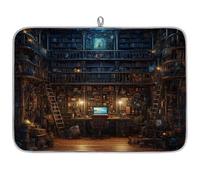 Vintage Book House Microfibre Dish Drying Mat Absorbent Dish Drying Drainers Mats for Kitchen Spoon Glass Plate 45.7 x 60.9 cm