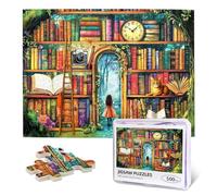 Vintage Book Puzzles for Adults 500 Pieces Plant Floral Books Pages Jigsaw Puzzle, Retro Bookshelf Puzzles Literary Theme Puzzle for Book Lovers Hard Challenge Puzzle for Gifts Birthday Party Games