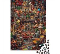 Vintage Book Room 1000 Piece Jigsaw Puzzle Jigsaw Puzzle for Adults Paper Puzzle Game Intricate Study Scene Relaxing Gift for Home Decor 70x50cm/1000pcs