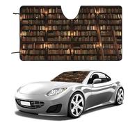 Vintage Book Truck Windshield Sun Shade Mysterious Magic Design Library Antique Auto Sunshade for Car SUV-28W x51L