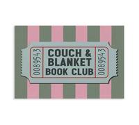 Vintage Book Wall Art Couch Blanket Book Club Canvas Poster Retro Pink Green Stripes Print Reading Nook Library Decor Trendy Preppy Bookish Painting Picture for Dorm Bedroom Unframe-style 20x30inch(50