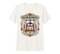Vintage Bookbinding Fold Sew Bind Bookbinder Distressed Art Premium T-Shirt