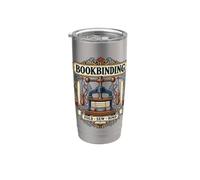 Vintage Bookbinding Fold Sew Bind Bookbinder Distressed Art Stainless Steel Insulated Tumbler