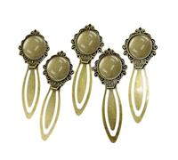 Vintage Bookmarks with Clear Stone 5Pieces Metal Book Page Clip Reading Accessories for Teacher Book Lover Reader Bookmarks with Crystals