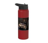 Vintage Books Feather Quill Ink and Candle Writer Stainless Steel Insulated Water Bottle