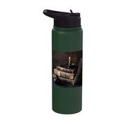 Vintage Books Feather Quill Ink and Candle Writer Stainless Steel Insulated Water Bottle
