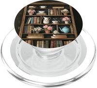 Vintage Bookshelf Cottagecore Floral Library Cozy Aesthetic PopSockets PopGrip for MagSafe