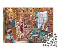 Vintage Bookshop Jigsaw Puzzles for Adults for Adults 1000 Pieces Cosy Library Children Reading Books Art Puzzle Challenging Game Toys Difficult Hard Precise Interlocking Educational Game Challenge