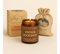 Vintage Bookshop Luxury Hand Poured Candle | Vegan | Eco Friendly | Hand Crafted | 50+ Hour Burn Time | Soy Wax | Handmade | Artisan | Small Batch | Old Books, Leather & Cozy Library & Old Bookshop