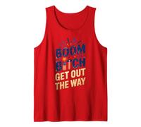 Vintage Boom Bitch Fireworks Squad USA Flag 4th July Tank Top