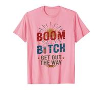 Vintage Boom Bitch Get Out Way Fireworks Squad Flag 4th July T-Shirt
