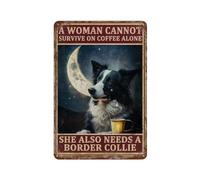 Vintage Border Collie Metal Plaque Poster There Was A Girl Who Really Loved Border Collie Retro Metal Tin Sign Plaque Wall Decor Gift For Restaurant Theater Farm Bathroom Bedroom20 x 30 cm-524