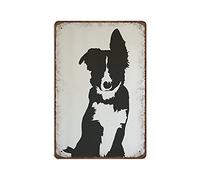 Vintage Border Collie Metal Tin Sign Retro Plaque Wall Decor For Home Kitchen Bar Pub Cafe Shop Office 8x12 Inch