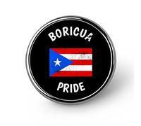 Vintage Boricua Pride Puerto Rican PR Flag Funny Round Brooch Pin Lapel Tie Pin Jewelry Decoration Badge for Men Women Trendy