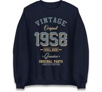 Vintage Born in 1958 Jumper. Birthday Gift. Well Aged Original Parts Jumper Navy
