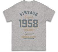 Vintage Born in 1958 T-Shirt. Birthday Gift. Well Aged Original Parts T-Shirt Heather Grey